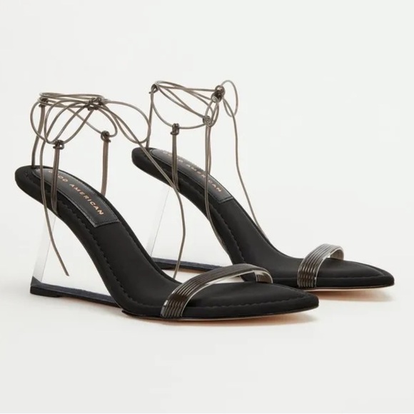 Good American Cinder-F*cking-Rella Wedge in Neoprene Black - Picture 1 of 5